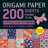 Origami Paper 200 sheets Chiyogami Flowers 6" (15 cm)
