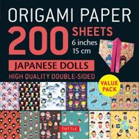 Origami Paper 200 sheets Japanese Dolls 6" (15 cm)
