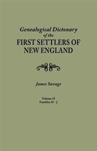 Kirjan kansi "Genealogical Dictionary of the First Settlers of New England, Showing Three Generations of Those Who Came Before May, 1692. in Four Volumes. Volume II"