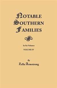 Bokomslag för "Notable Southern Families. Volume IV"