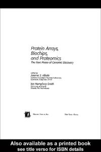 Kirjan kansi "Protein Arrays, Biochips and Proteomics"