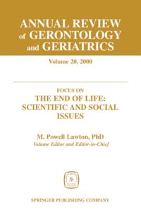 Annual Review of Gerontology and Geriatrics, Volume 20, 2000