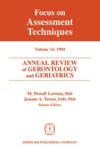 Annual Review of Gerontology and Geriatrics, Volume 14, 1994