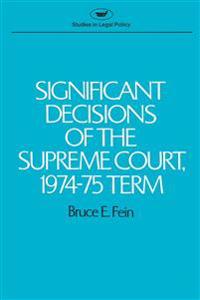 Bokomslag för "Significant Decisions of the Supreme Court"