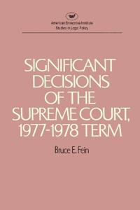 Bokomslag för "Significant Decisions of the Supreme Court"