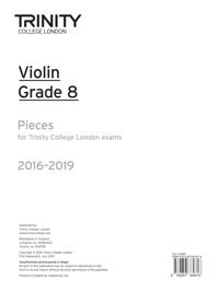 Kirjan kansi "Violin Exam Pieces Grade 8 2016-2019"