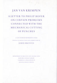 A Letter to Philip Hofer on Certain Problems Connected with the Mechanical Cutting of Punches