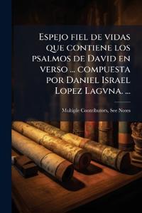 Espejo fiel de vidas que contiene los psalmos de David en verso ... compuesta por Daniel Israel Lopez Lagvna. ...