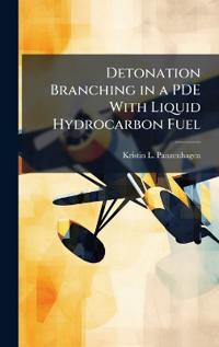 Detonation Branching in a PDE With Liquid Hydrocarbon Fuel
