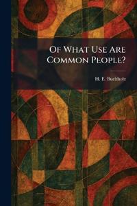 Of What Use Are Common People?