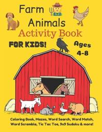 Farm Animals Activity Book For Kids Ages 4-8