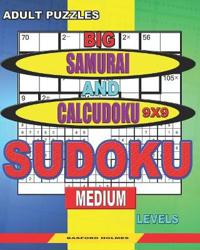 Adult puzzles. Big Samurai and Calcudoku 9x9 Sudoku. Medium levels.