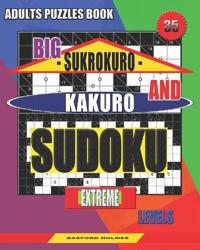 Adults puzzles book. Big Sukrokuro and Kakuro sudoku.