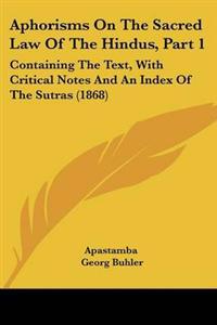 Aphorisms On The Sacred Law Of The Hindus, Part 1