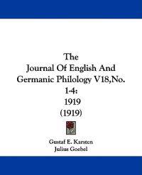 The Journal of English and Germanic Philology, 1919