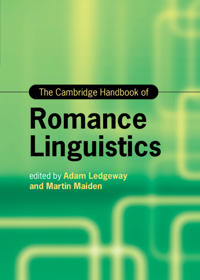 Kirjan kansi "The Cambridge Handbook of Romance Linguistics"