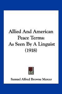 Allied and American Peace Terms