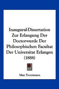 Treutmann, M: Inaugural-Dissertation Zur Erlangung Der Docto