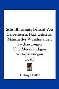 Lavater, L: Schrifftmassiger Bericht Von Gespenstern, Nachtg