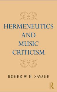 Hermeneutics and Music Criticism