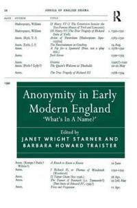 Bokomslag för "Anonymity in Early Modern England"