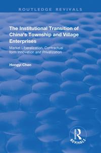 Kirjan kansi "The Institutional Transition of China's Township and Village Enterprises"