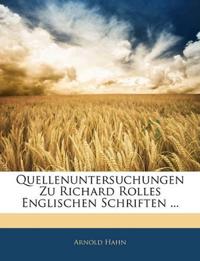 Quellenuntersuchungen Zu Richard Rolles Englischen Schriften ...