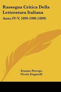 Rassegna Critica Della Letteratura Italiana