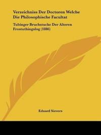Sievers, E: Verzeichniss Der Doctoren Welche Die Philosophis