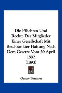 Pommer, G: Pflichten Und Rechte Der Mitglieder Einer Gesells