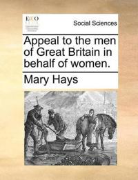 Kirjan kansi "Appeal to the Men of Great Britain in Behalf of Women."