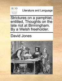 Strictures on a Pamphlet, Entitled, Thoughts on the Late Riot at Birmingham. by a Welsh Freeholder.