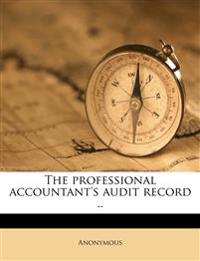 The Professional Accountant's Audit Record ..
