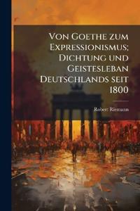 Von Goethe zum Expressionismus; Dichtung und Geistesleban Deutschlands seit 1800