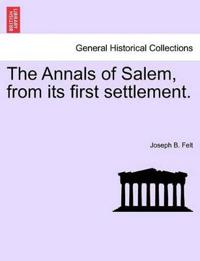 Bokomslag for "The Annals of Salem, from its first settlement."