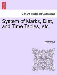 System of Marks, Diet, and Time Tables, Etc.