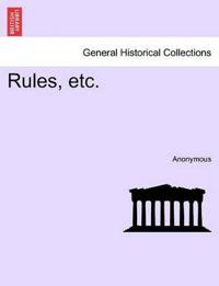 Bokomslag för "Rules, Etc."