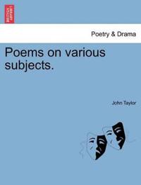 Bokomslag for "Poems on Various Subjects."