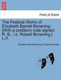 Kirjan kansi "The Poetical Works of Elizabeth Barrett Browning. [With a Prefatory Note Signed"