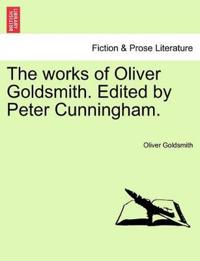 Kirjan kansi "The Works of Oliver Goldsmith. Edited by Peter Cunningham."
