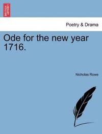 Ode for the New Year 1716.