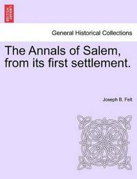 Bokomslag for "The Annals of Salem, from its first settlement."