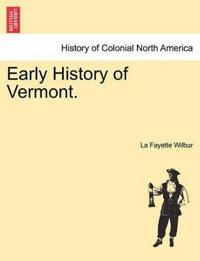 Kirjan kansi "Early History of Vermont."