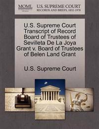 U.S. Supreme Court Transcript of Record Board of Trustees of Sevilleta de La Joya Grant V. Board of Trustees of Belen Land Grant