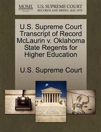 U.S. Supreme Court Transcript of Record McLaurin V. Oklahoma State Regents for Higher Education