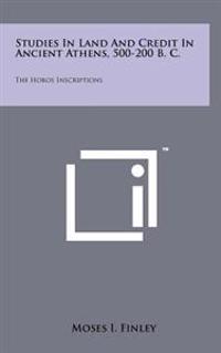 Kirjan kansi "Studies in Land and Credit in Ancient Athens, 500-200 B. C.: The Horos Inscriptions"