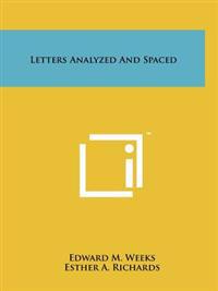 Kirjan kansi "Letters Analyzed and Spaced"