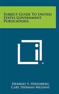 Kirjan kansi "Subject Guide to United States Government Publications"