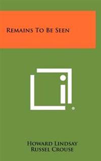 Kirjan kansi "Remains to Be Seen"