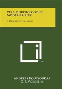 Kirjan kansi "Verb Morphology of Modern Greek: A Descriptive Analysis"